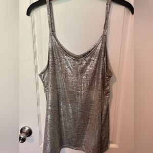 torrid Silver Metallic Scoop Neck Top